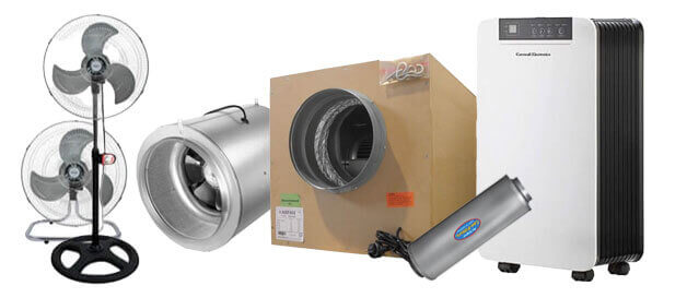 Extractores, deshumidificadores, filtros antiolor y ventiladores para cultivo